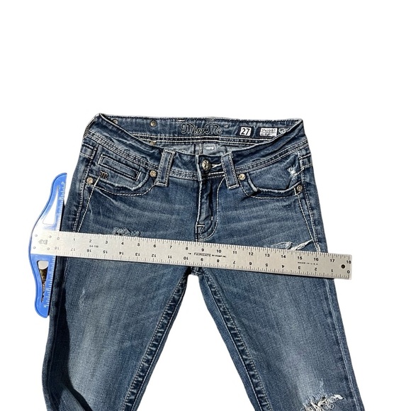 Miss Me women jeans Modelo style bootcut size 27 med Wash Distressed Blue Denim - Picture 5 of 14